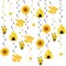 20-Piece Bumble Bee Hanging Swirl Decorations | Honey Bee Foil Ceiling Streamers for Kids' Birthday, Baby Shower, Gender Reveal & Bee Themed Party Supplies